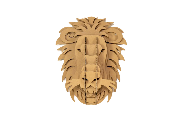 Cardboard lion head