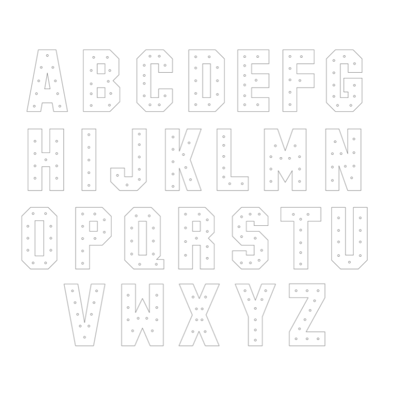 Kartonnen licht letters