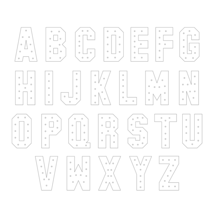 Kartonnen licht letters