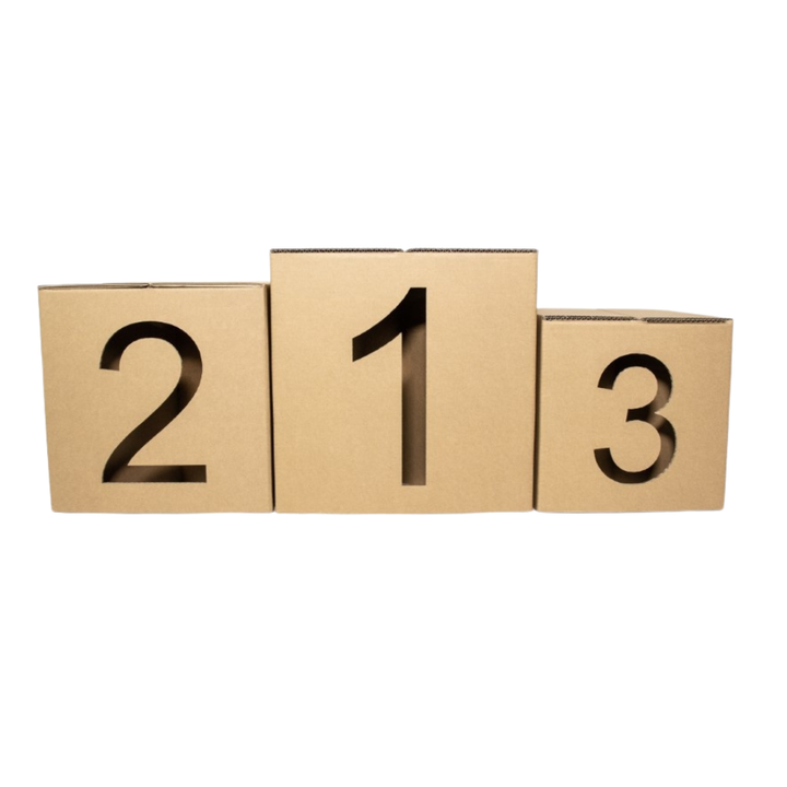 Kartonnen medaille podium