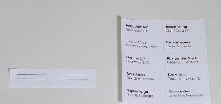 Cardboard printed name badge