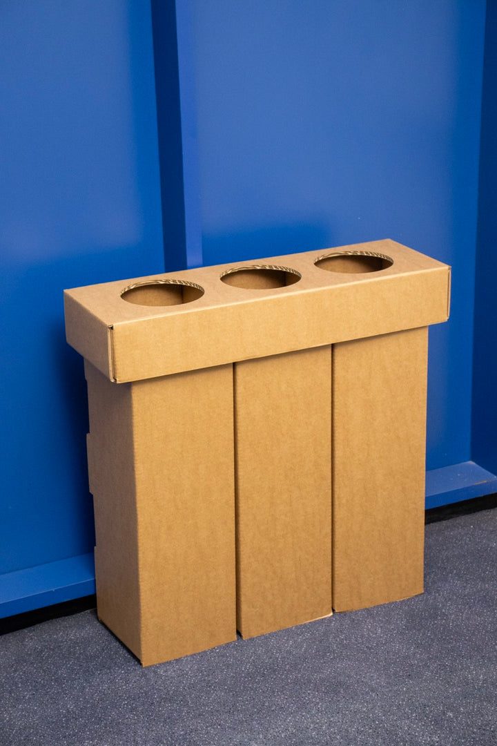 Cardboard Trio Waste Bin