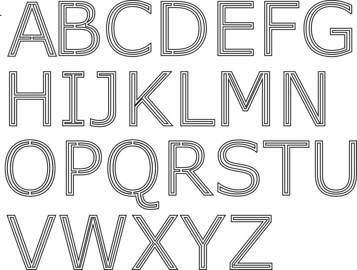 Cardboard open letters and numbers