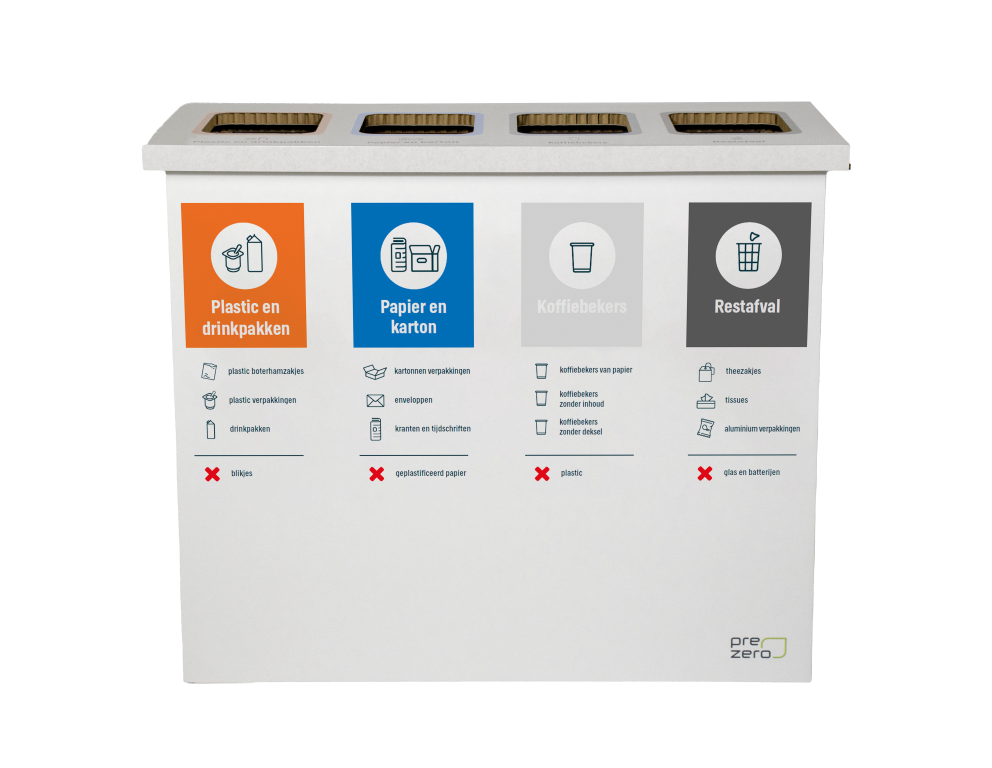 Cardboard eco bin four compartments