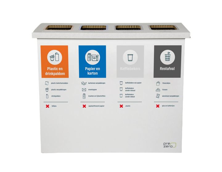 Cardboard eco bin four compartments