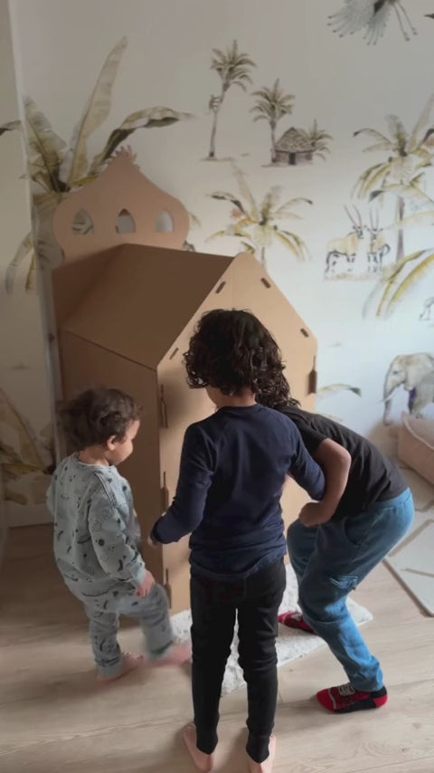 Cardboard arabic playhouse