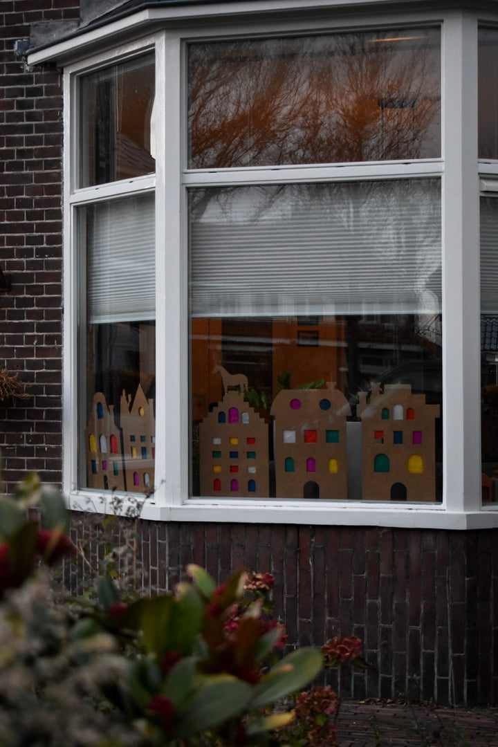 Cardboard Sinterklaas window decoration