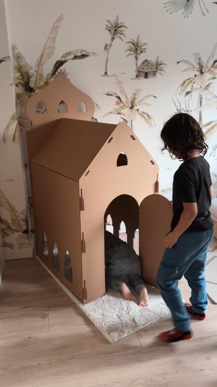 Cardboard arabic playhouse