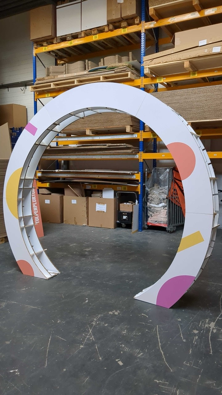 Cardboard advertising arch