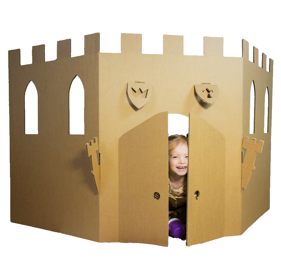 Kartonnen kasteel wand