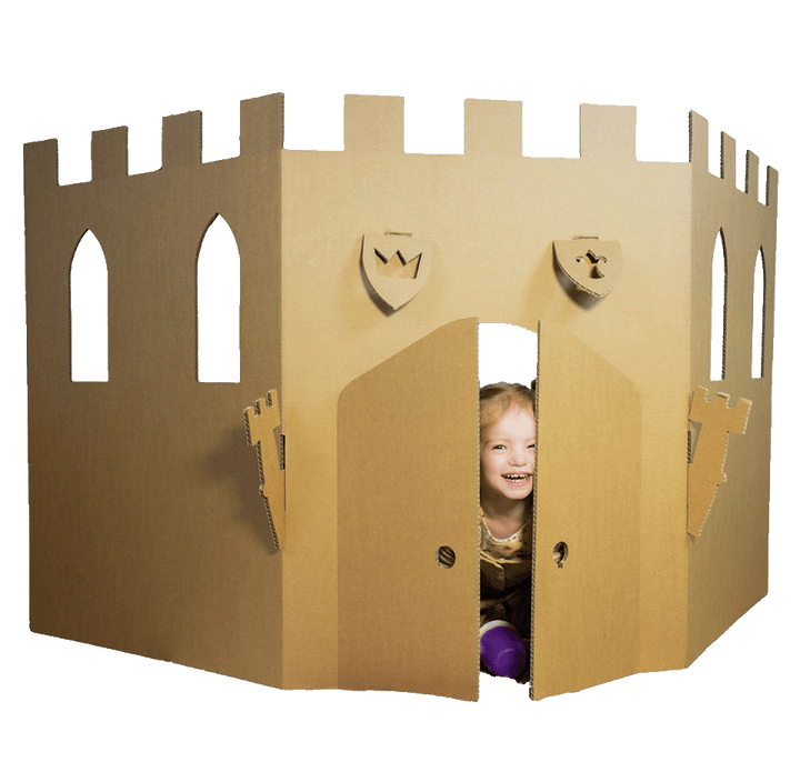 Kartonnen kasteel wand
