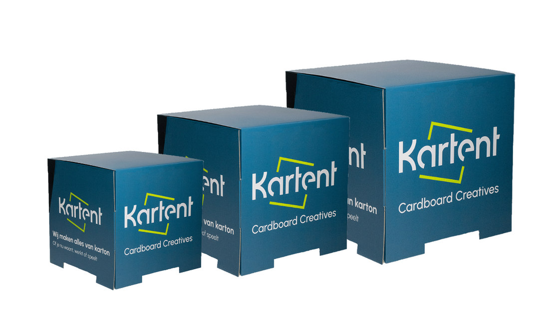 Kartonnen bedrukte stapelkubus op maat bovenkant dicht