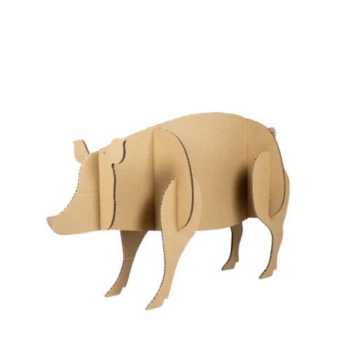 Schwein aus Pappe