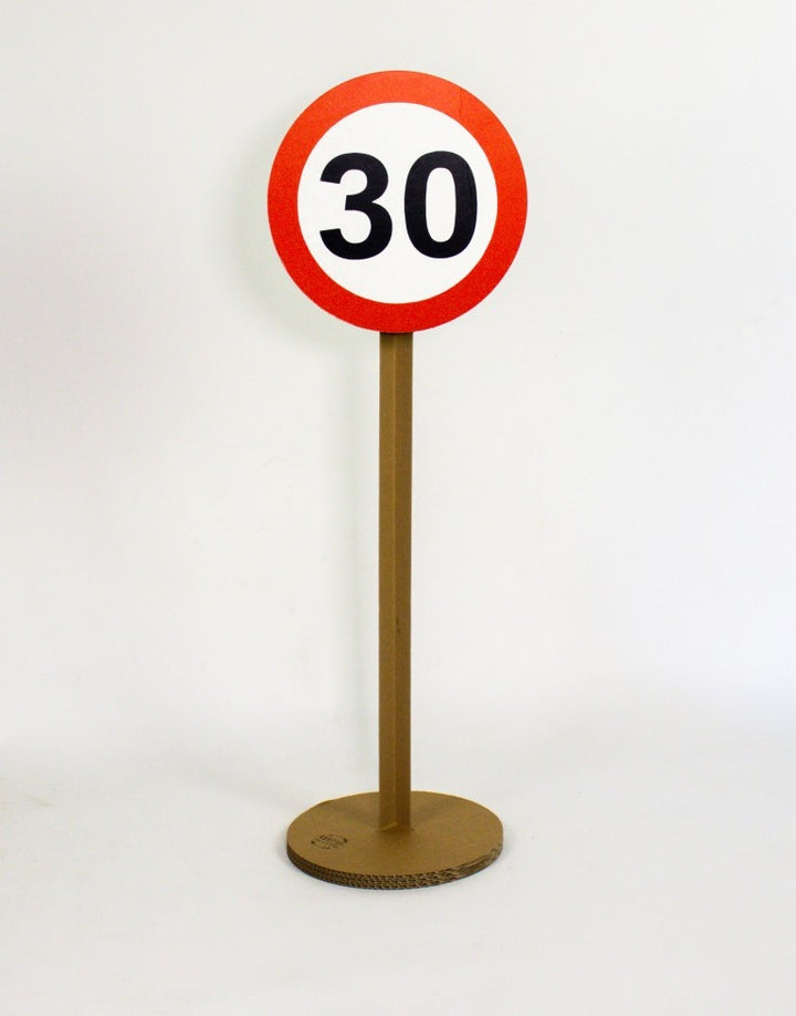 Cardboard traffic signs set