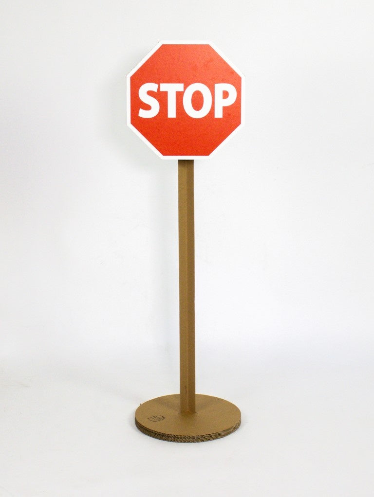 Cardboard traffic signs set