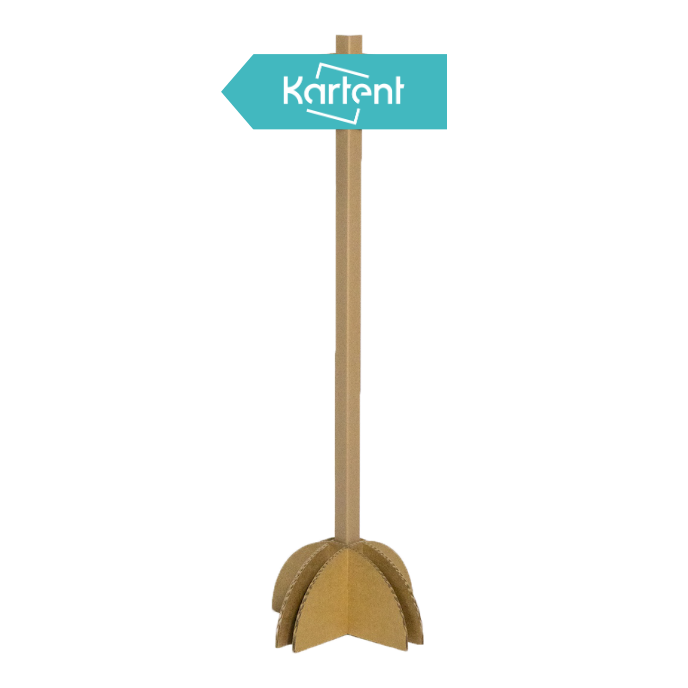 Kartonnen wegwijzer