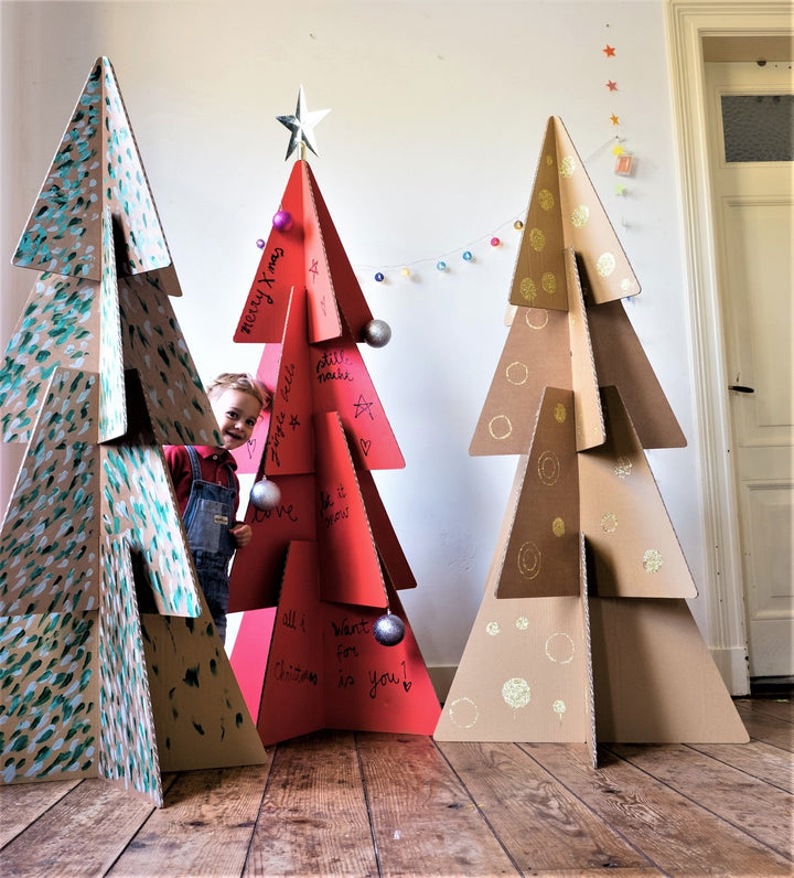 Cardboard wish Christmas tree