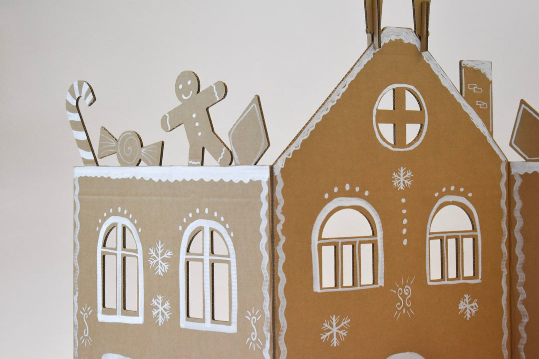 Kartonnen winter speelwand