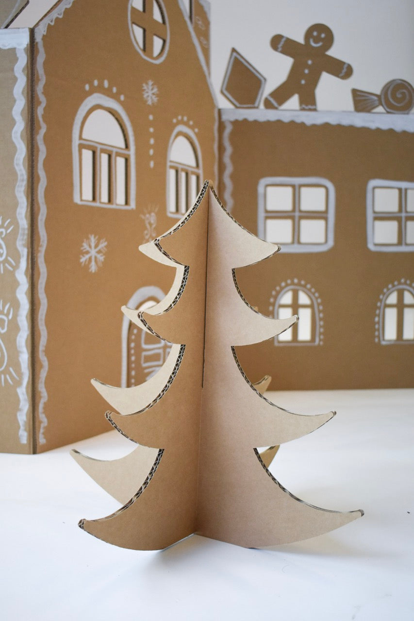 Kartonnen winter speelwand