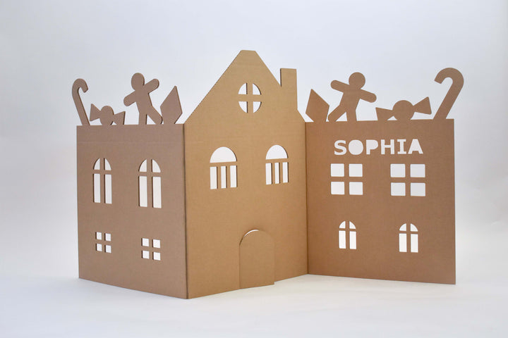 Cardboard winter play wall