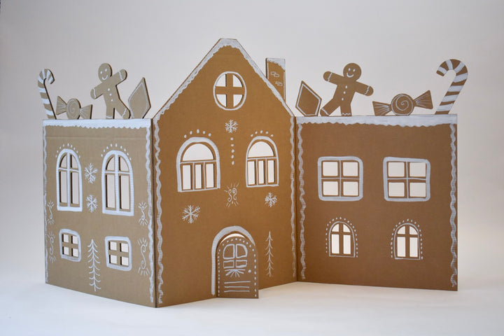 Kartonnen winter speelwand