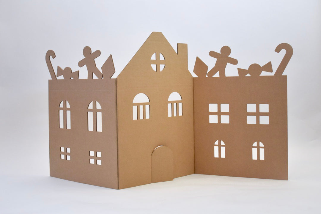 Kartonnen winter speelwand