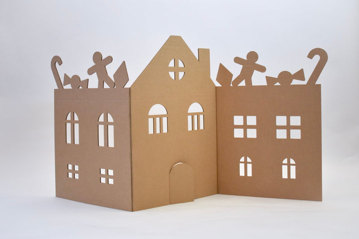 Kartonnen winter speelwand