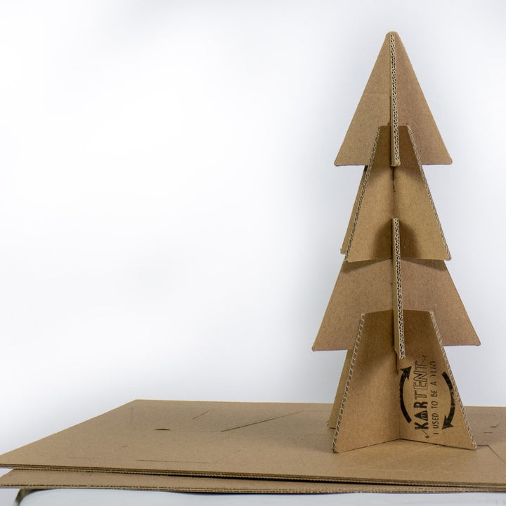 Kartonnen wens kerstboom mini