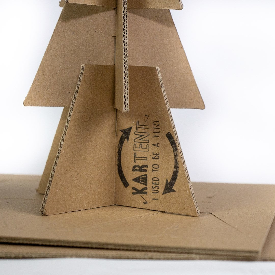 Kartonnen wens kerstboom mini