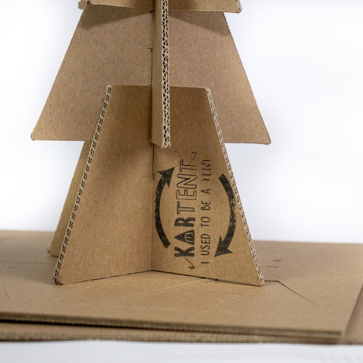 Kartonnen wens kerstboom mini