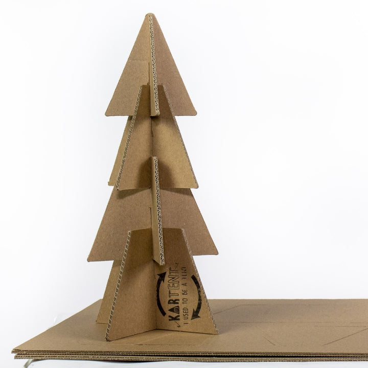 Kartonnen wens kerstboom mini